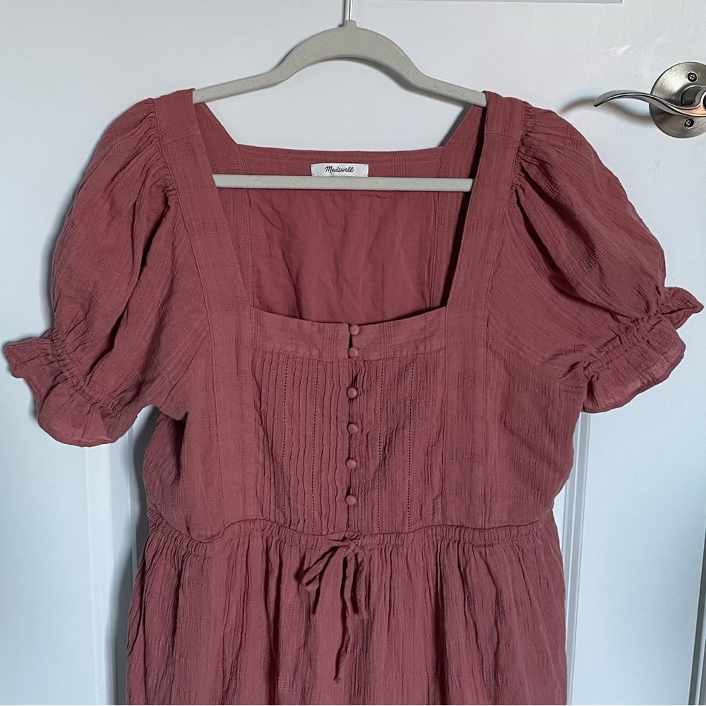 Madewell Mauve Pink Puff-Sleeve Mini Dress - Picture 3 of 16